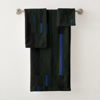 Black & Blue Bath Towel Set