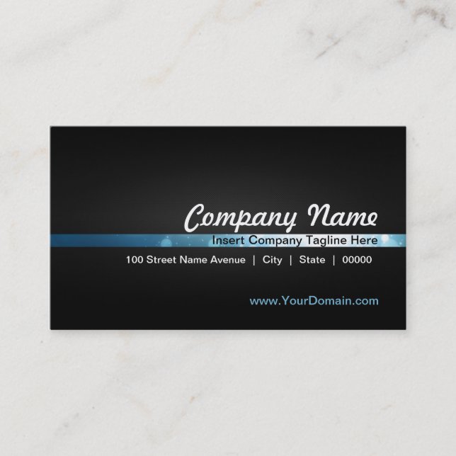 Black, Blue, Carbon Fibre Custom Business Cards (Front)