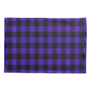 Black Blue Check Pillow Case Modern Retro Design