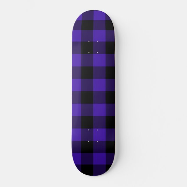 Black & Blue Checked Skateboard (Front)