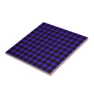 Black & Blue Checked Tile