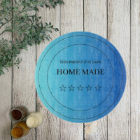 Black Blue Circle Pizza Cutting Board