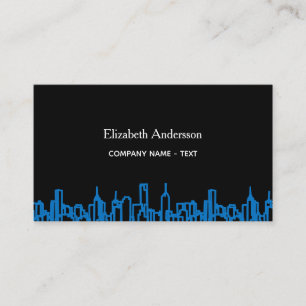 Black blue city skyline business real estate card