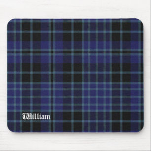 Black & Blue Clark Tartan Plaid Mouse Pad