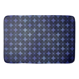 Black & Blue Diamond Chains Pattern Bath Mat