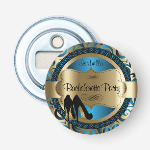 Black, Blue & Gold Metallic - Bachelorette Party Bottle Opener