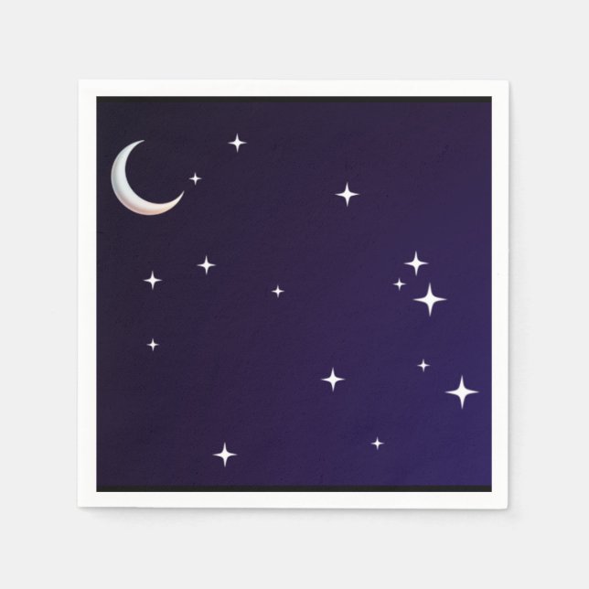 Black & Blue Gradient Night Themed Napkin (Front)