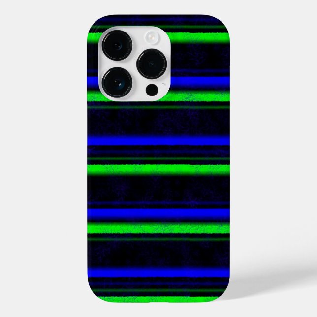 Black Blue Green Stripes Case-Mate iPhone Case (Back)