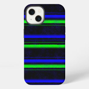 Black Blue Green Stripes iPhone 13 Case