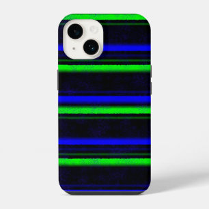 Black Blue Green Stripes iPhone 14 Case