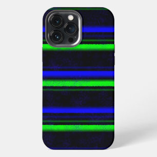 Black Blue Green Stripes iPhone 13 Pro Max Case