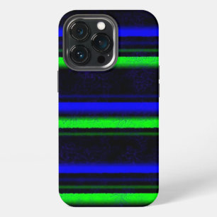 Black Blue Green Stripes iPhone 13 Pro Case