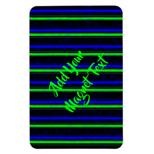 Black Blue Green Stripes Magnet