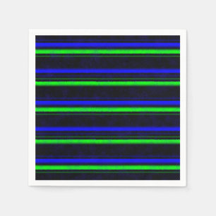 Black Blue Green Stripes Napkin