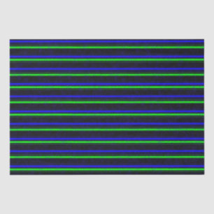 Black Blue Green Stripes Tissue Paper