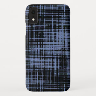 Black Blue Grey Abstract Stripe Pattern iPhone XR Case