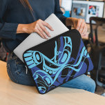 Black Blue Haida Eagle Thunder Bird Native Art Laptop Sleeve<br><div class="desc">Black Blue Haida Eagle Thunder Bird Native Art</div>