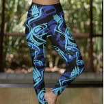Black Blue Haida Eagle Thunder Bird Native Art Leggings<br><div class="desc">Black Blue Haida Eagle Thunder Bird Native Art</div>