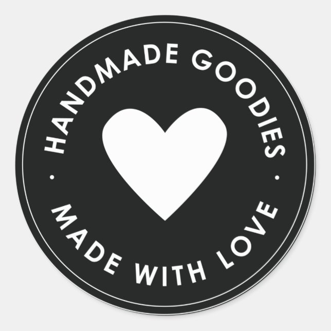 Black Blue Handmade Goodies Sticker (Front)