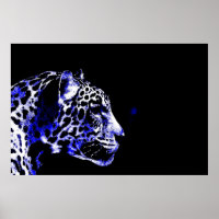 Black & Blue Jaguar Pop Art