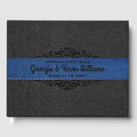 Black & Blue Leather Black Swirl Accent