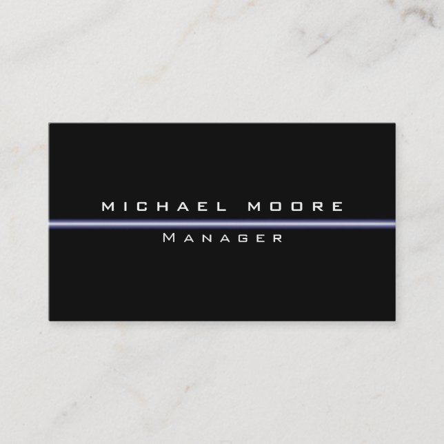 Black Blue Light Pattern Manager Business Card (Front)