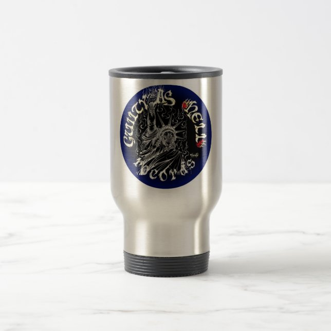Black & Blue Logo Travel Mug (Center)
