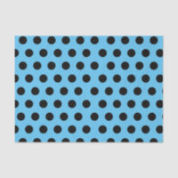 Black & Blue Medium Sized Polka Dot Tissue Paper