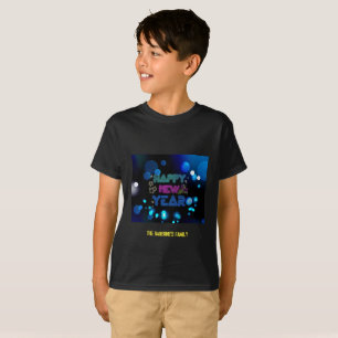 Black & Blue Midnight Sparkle Neon Glow New Year  T-Shirt
