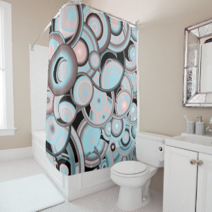 Black Blue Mocha Pink Gradient Concentric Circle