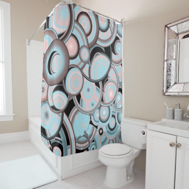 Black Blue Mocha Pink Gradient Concentric Circle (In Situ)