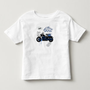Black & blue motorbike graffiti grey toddler t-shirt