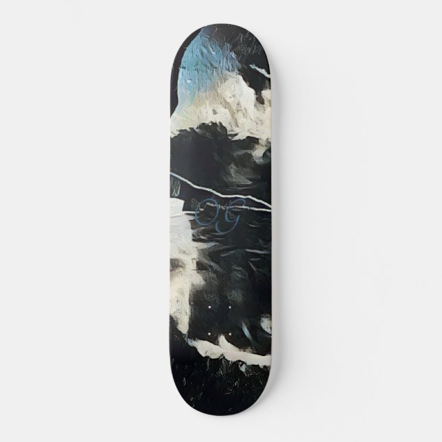 Black & Blue Mountain Skateboard (Front)