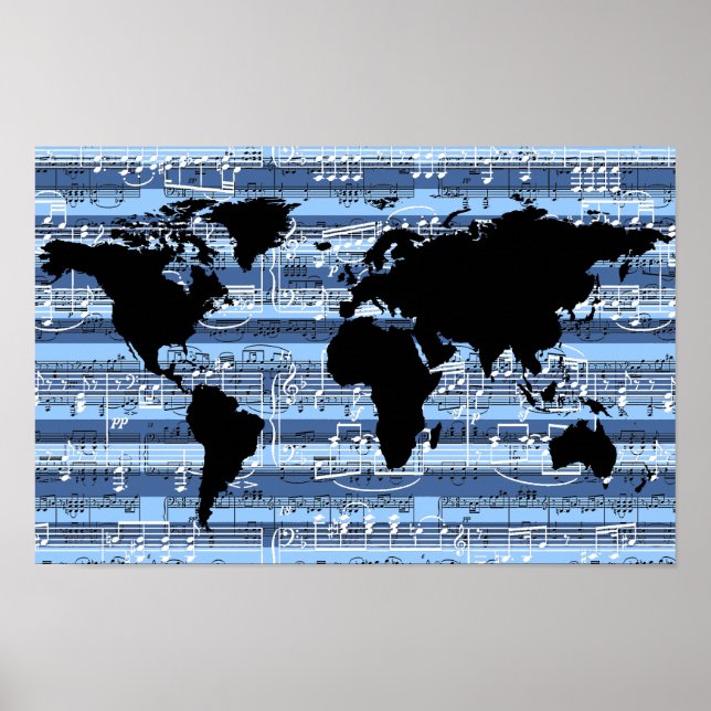 black/blue music to the world poster (Front)