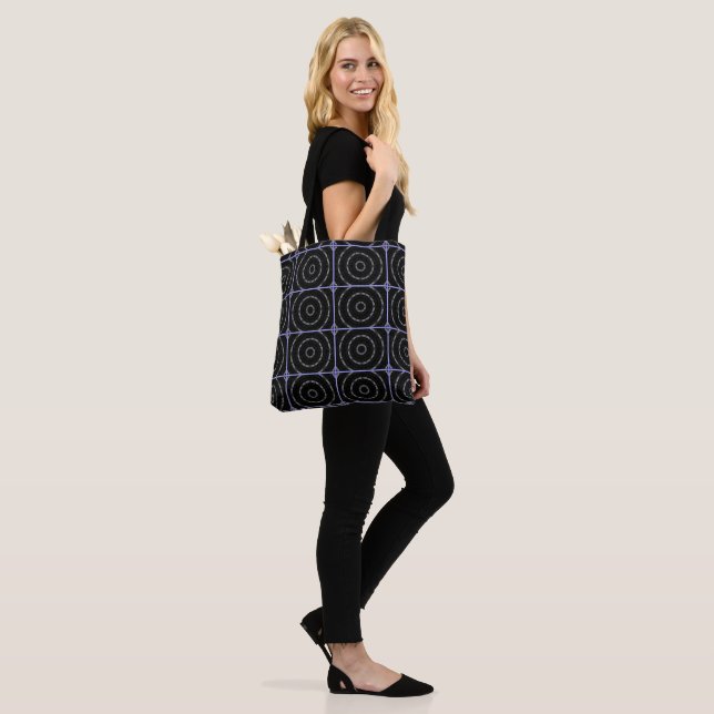 Black Blue n Silver Tote Bag (On Model)