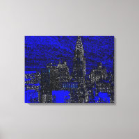 Black Blue New York City Pop Art