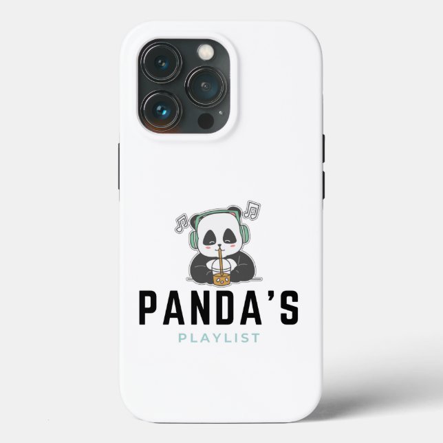 Black Blue Panda Playlist iPhone 13 Pro Coques (Verso)