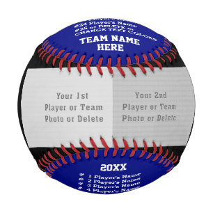 Black Blue, Personalized Photo Baseball, ANY COLOR Baseball