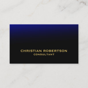 Black Blue Plain Modern Consultant Business Card
