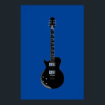 Black Blue Pop Art Electric Guitar Poster<br><div class="desc">Musical Instruments Graphic Designs Illustrations</div>