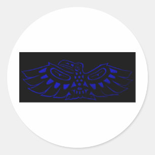 Black Blue Raven Classic Round Sticker