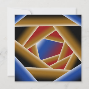 Black Blue Red Gold Ombre Abyss Abstract Art Card