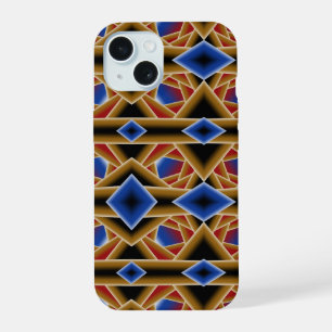 Black Blue Red Gold Ombre Abyss Abstract Art iPhone 15 Case