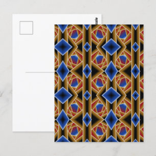 Black Blue Red Gold Ombre Abyss Abstract Art  Postcard