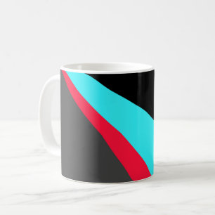 Black Blue Red Grey Pattern Coffee Mug