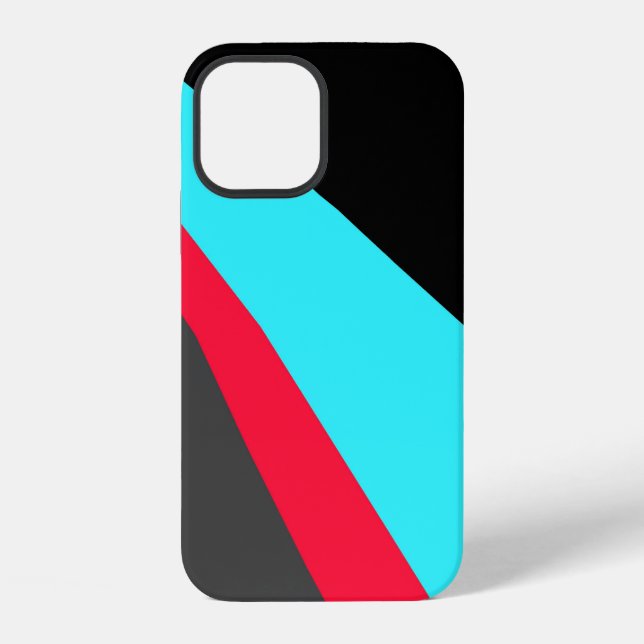 Black Blue Red Grey Pattern iPhone Case (Back)