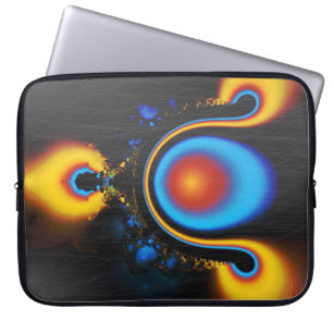 Black Blue Red Yellow Fractal Grunge Laptop Sleeve