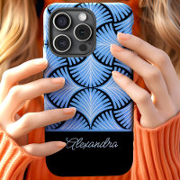 Black Blue Retro 1920s Gatsby Palms Script Name