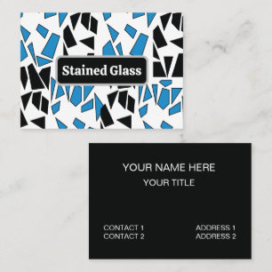 Black Blue Stained Glass Pattern Business Card
