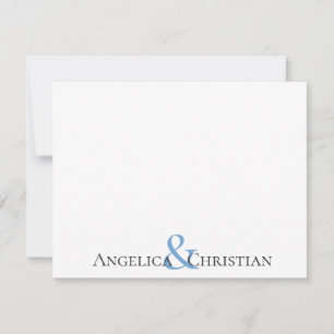 Black Blue Stripes Couples Personalized Stationery Card